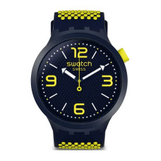 Swatch BBNEON SO27N102 – Αναλογικό Ρολόι Unisex με Μπλε Καντράν και Κίτρινες Λεπτομέρειες